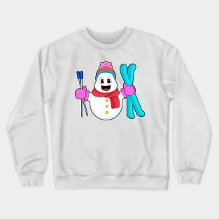 Snowman as Skier with Ski Crewneck Sweatshirt